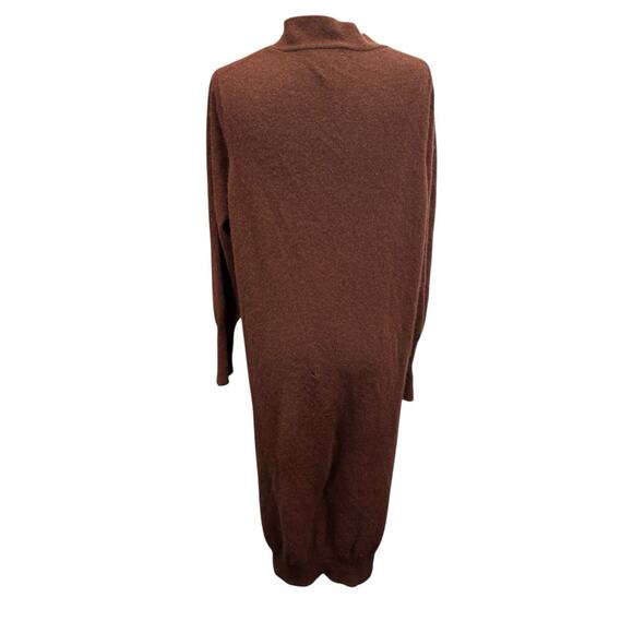 Crush 100% Cashmere Brown Long Button Cardigan Sweater Women’s Size XL - Picture 6 of 13
